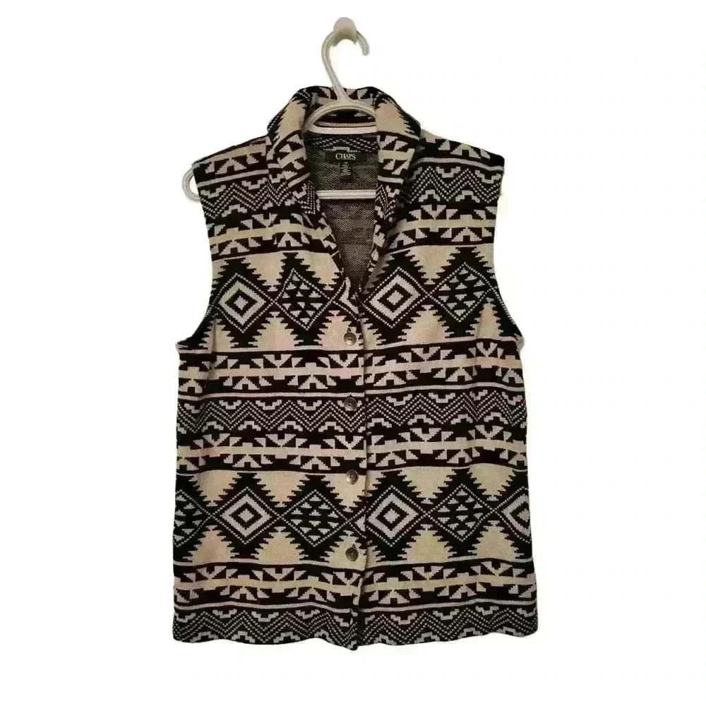 Chaps Aztec Abstract Women's Western Layering Vest Size Large - Picture 1 of 4